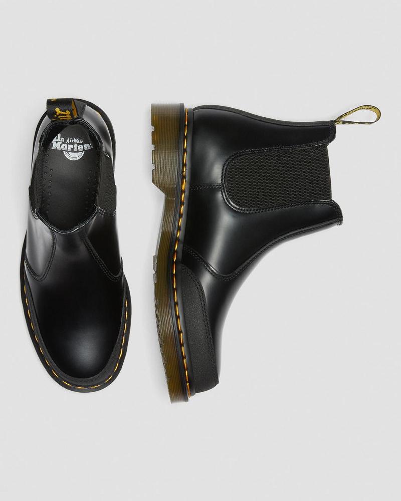 Men's Dr Martens 2976 Guard Panel Leather Chelsea Boots Black | AU 482NWY